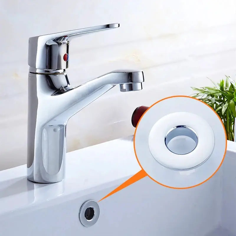 Overflow hole decorative cover insert for sink, circular metal chrome finish, 1pc