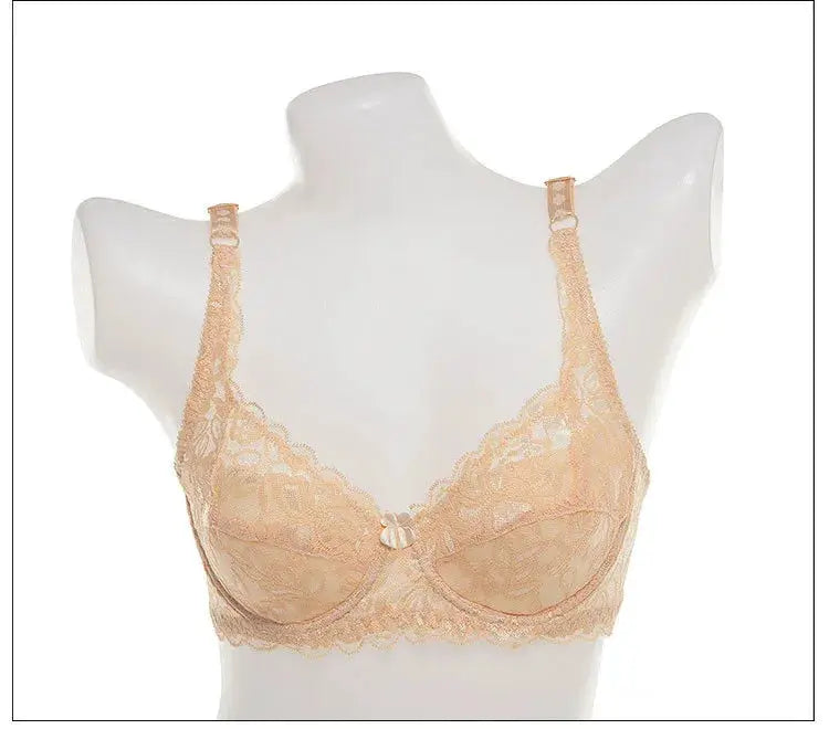 Bra, peach lace underwire push-up, Simples Market