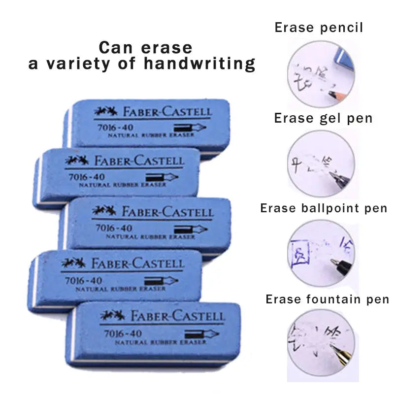 Faber-Castell blue natural rubber erasers, 5 pieces