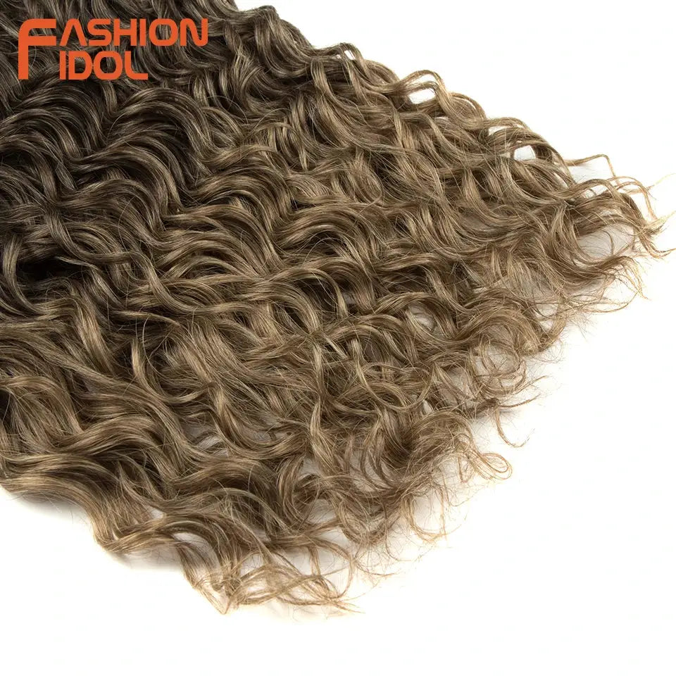 Jessica Hair Deep Wavy Twist Crochet Hair by Simples Market; light brown ombre synthetic high-temp fiber