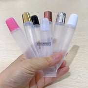 Clear lip gloss containers set with 6 assorted caps; empty 10–20ml lipstick tubes, ETRSUNTECH watermark