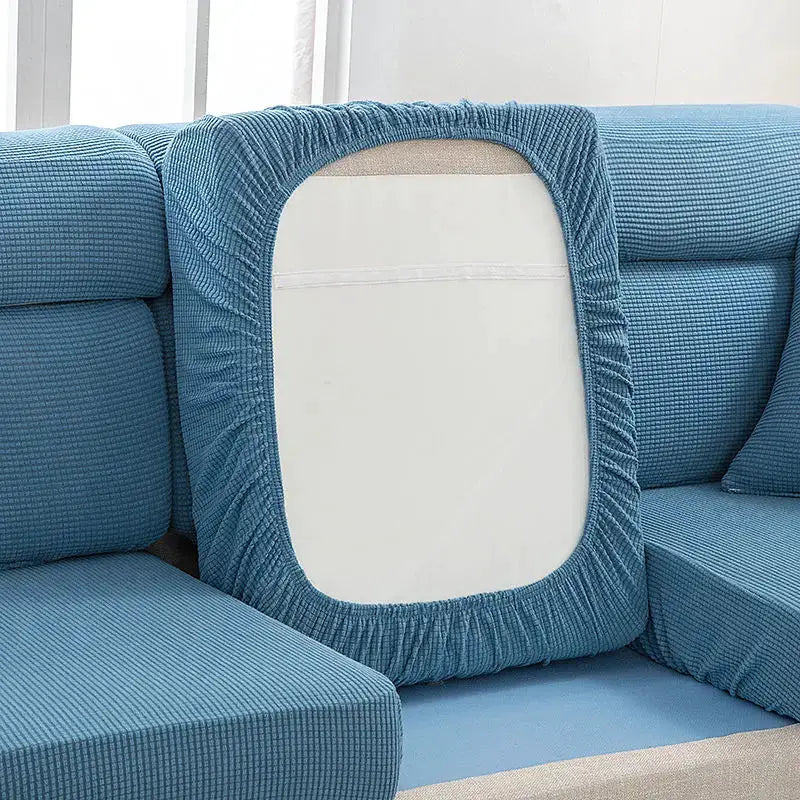 Sofa seat cover by Simples Market; blue elastic thickened dustproof protective cover for living room.