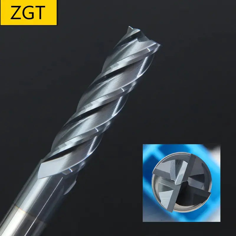 ZGT 4 Flute End Mill TiAIN Coated Tungsten Carbide Milling Cutter HRC50 4mm 6mm 8mm 10mm 12mm 14mm 16mm