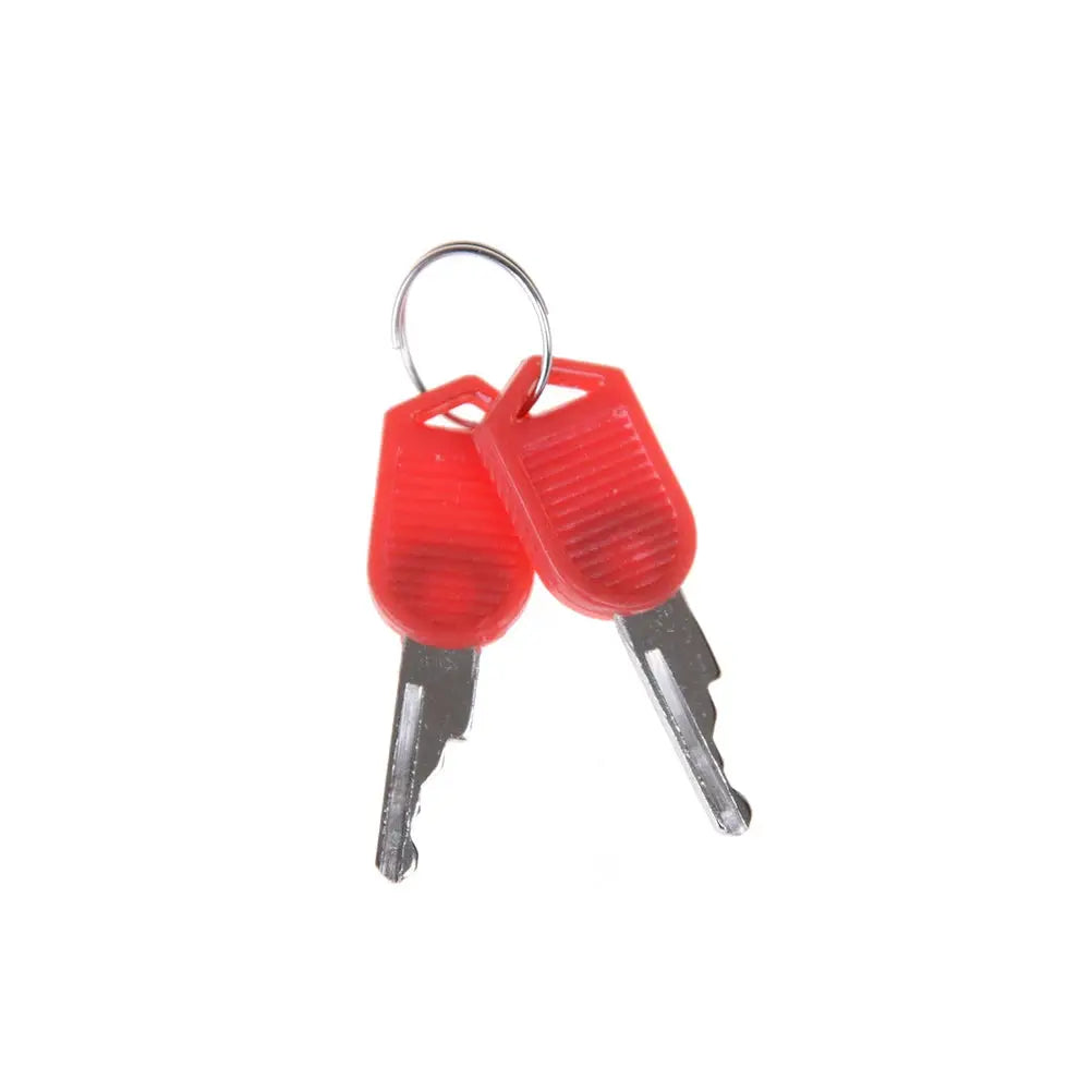 Simples Market red mini padlocks with 2 keys on a key ring