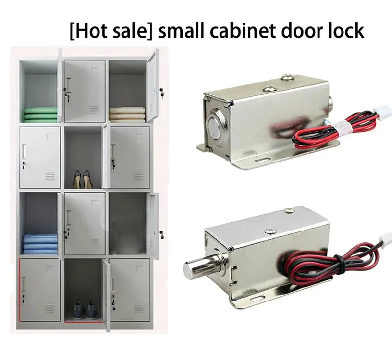 DC 12V Mini Electric Bolt Lock by Simples Market; stainless steel fail-safe solenoid door lock with 2-wire control