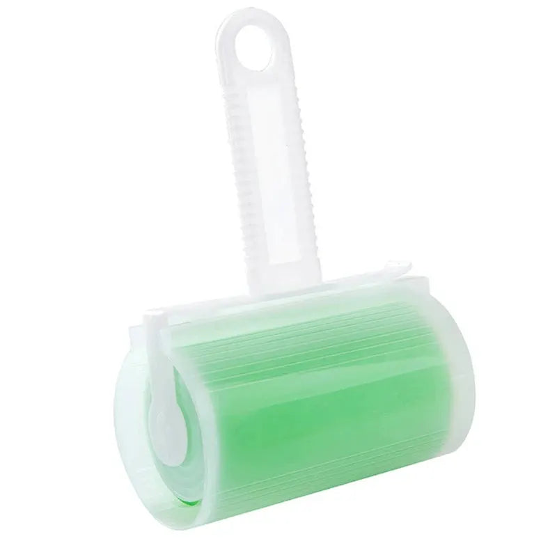 Simples Market washable lint roller, reusable green roller, handheld pet hair remover.
