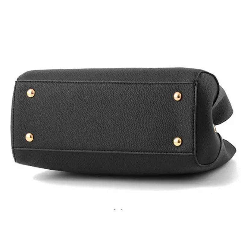 Shoulder bag Simples Market black pebble-leather crossbody with gold stud accents