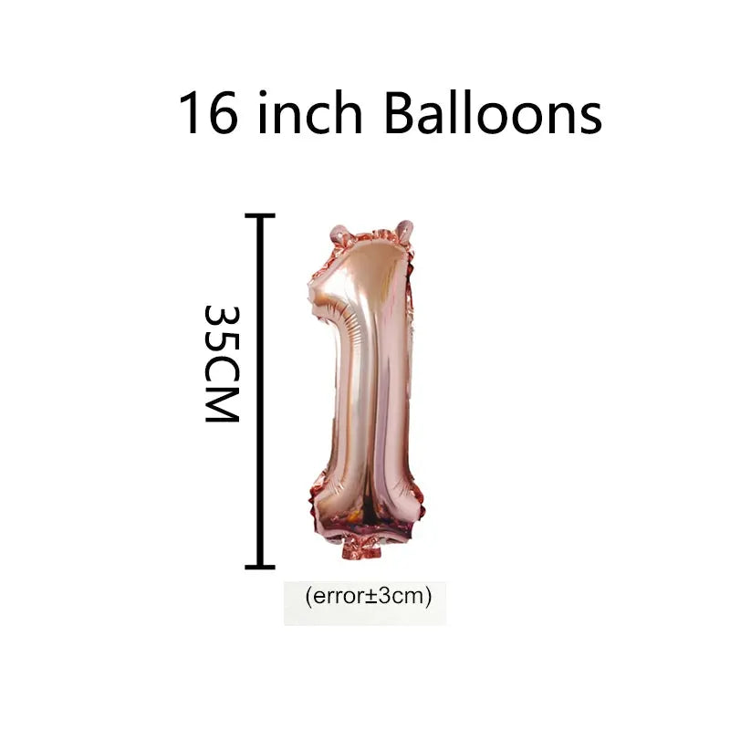 16 32 40 Inch Silver And Rose Gold Foil Number Balloons For Birthday Wedding Baby Shower Party Decorations