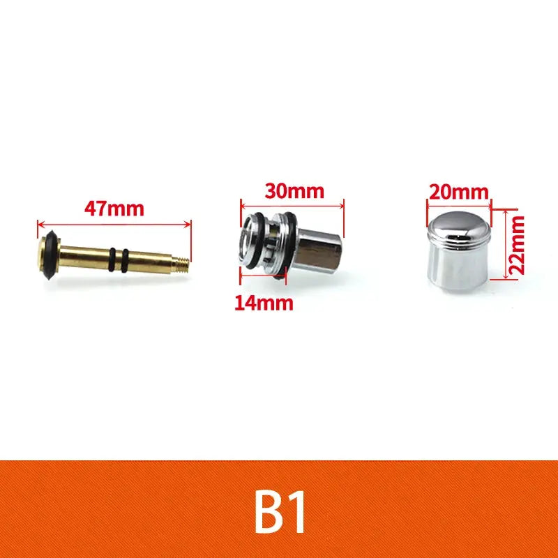 Shower faucet repair kit, three-piece set including brass valve, chrome cap, and metal connector - Simples Market