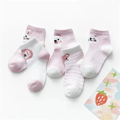 5 Pairs Baby Socks 0 To 24 Months Infants Cotton Mesh Boys Girls Newborn Toddler First Walkers Accessories Lawadka