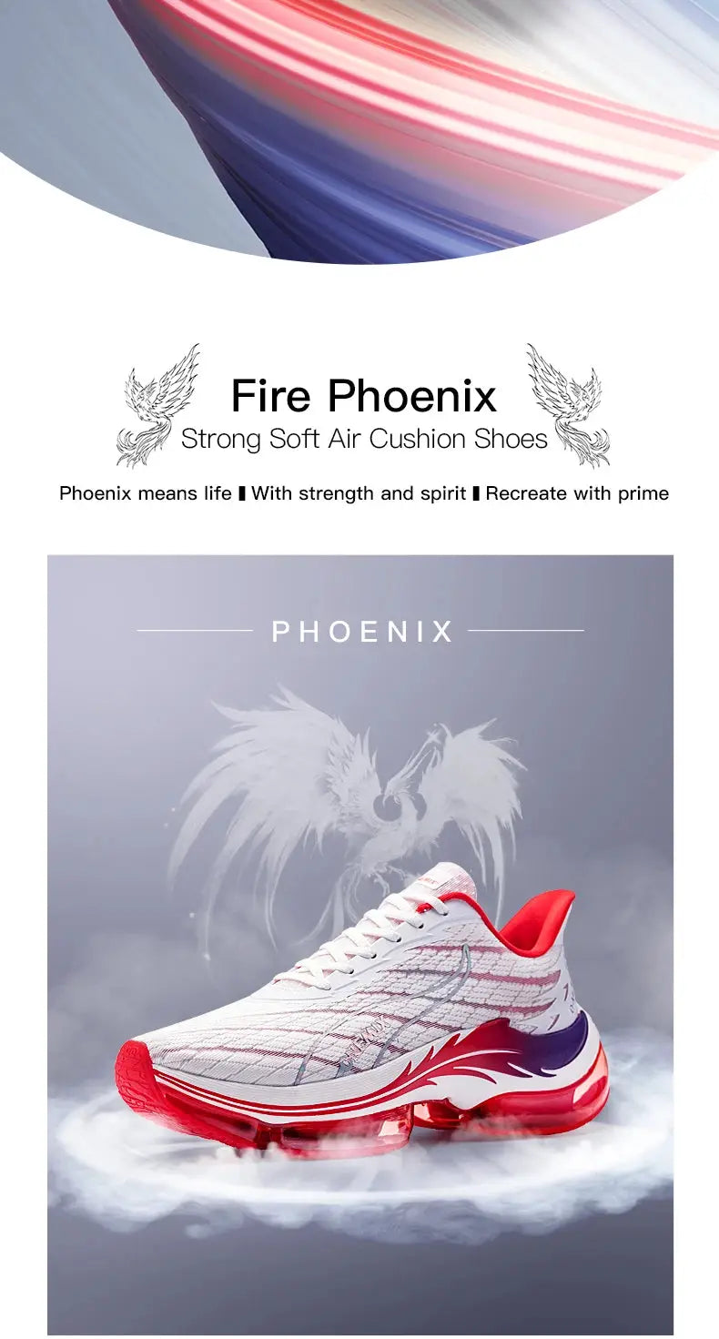 ONEMIX men's running shoes with breathable white mesh and red and purple air-cushioned sole