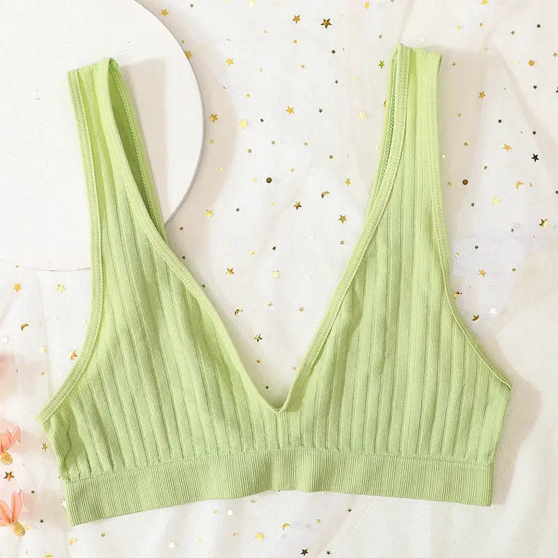 VivaLuxe Deep V Neck Wireless Bralette Seamless Comfort With Push Up for Everyday Wear