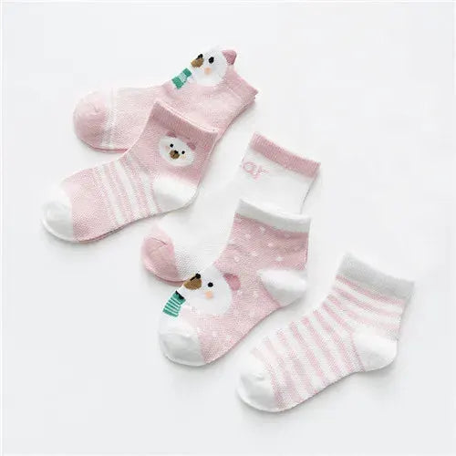 5 Pairs Baby Socks 0 To 24 Months Infants Cotton Mesh Boys Girls Newborn Toddler First Walkers Accessories Lawadka