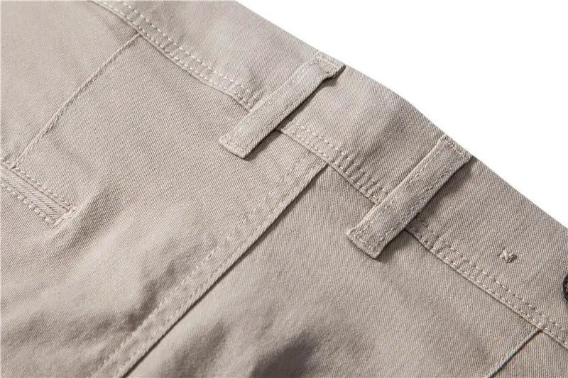 AIOPESON casual cotton men’s trousers beige, slim fit with belt loops, Simples Market