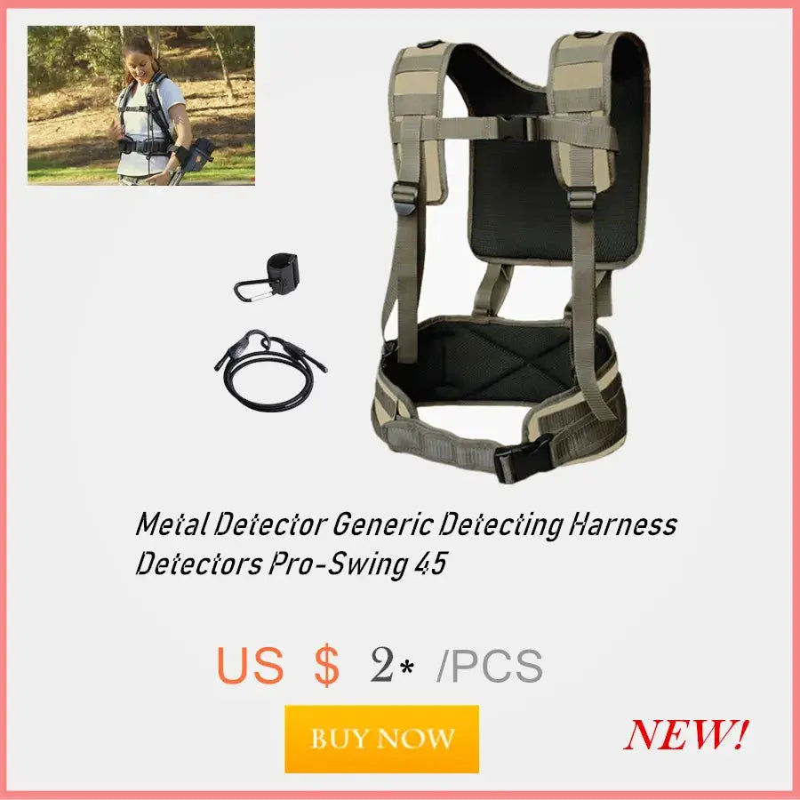 3-piece tan metal detector harness set with accessory pouch for all-terrain detecting, Simples Market