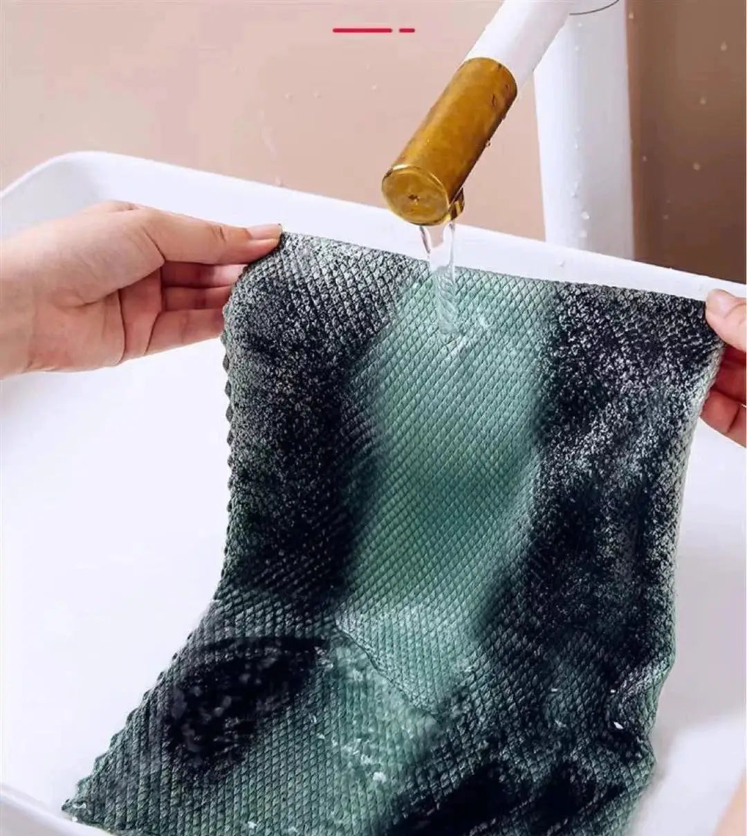 Simples Market 5PCS microfiber dish cloths set in teal, ultra-absorbent kitchen cleaning towels
