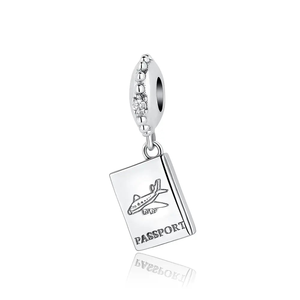 925 Sterling Silver Travel Theme Charms Beads London Bus Paris Suitcase Sam Panda Bracelets Necklaces Women DIY Jewelry