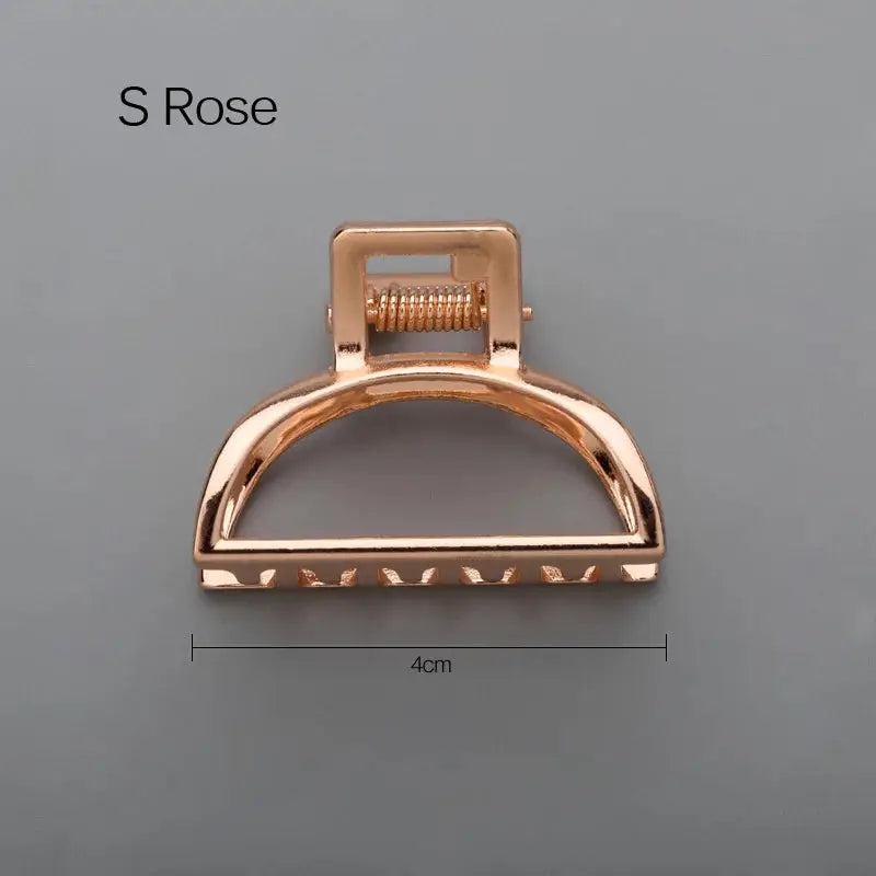 LuxeLocks Geometric Metal Hair Claw Clip With Strong Grip For Women And Girls Solid Color Korean Hairpins