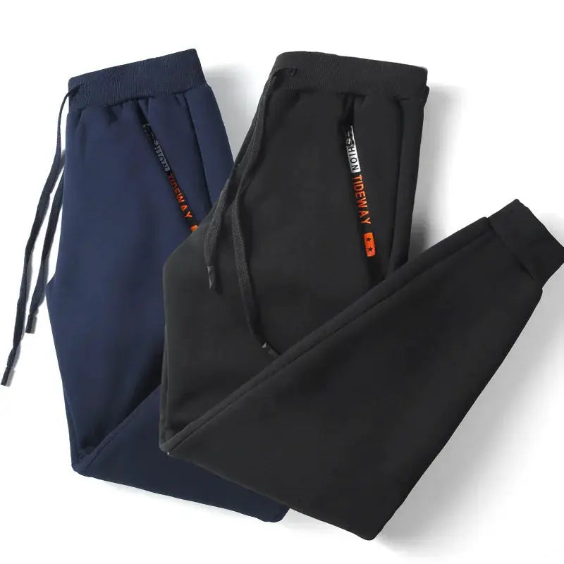 Simples Market men's winter fleece sweatpants, navy and black joggers, two pairs, sizes 6XL–8XL