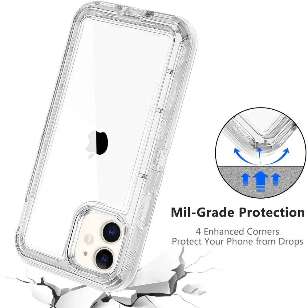 Simples Market clear 3-in-1 heavy-duty iPhone case with mil-grade protection and 4 reinforced corners