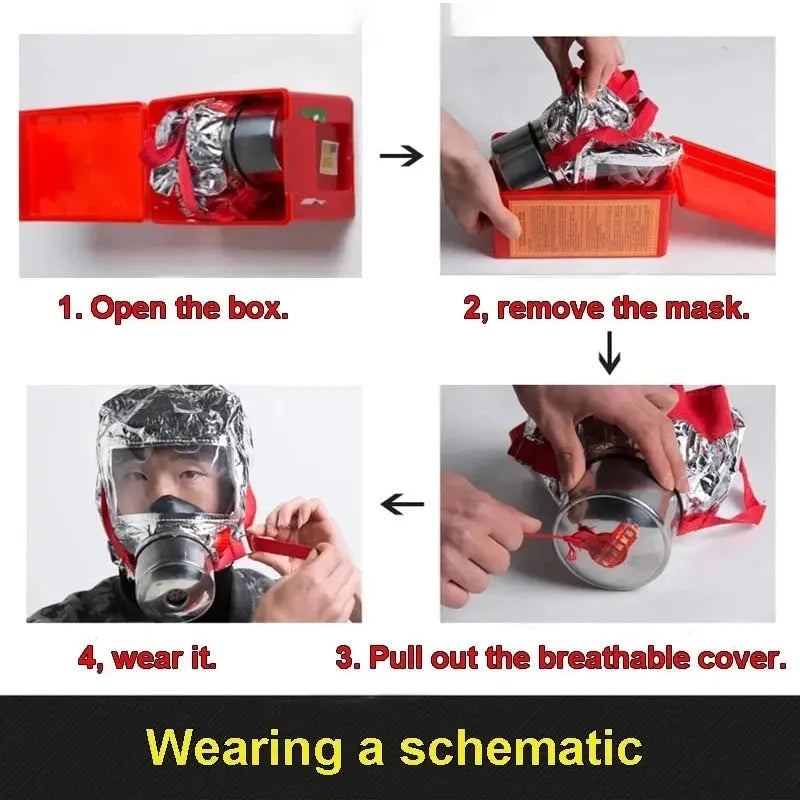 Fire Emergency Escape Safety Mask 30 Minutes Protection Respirator For Smoke And Dust Home And Work