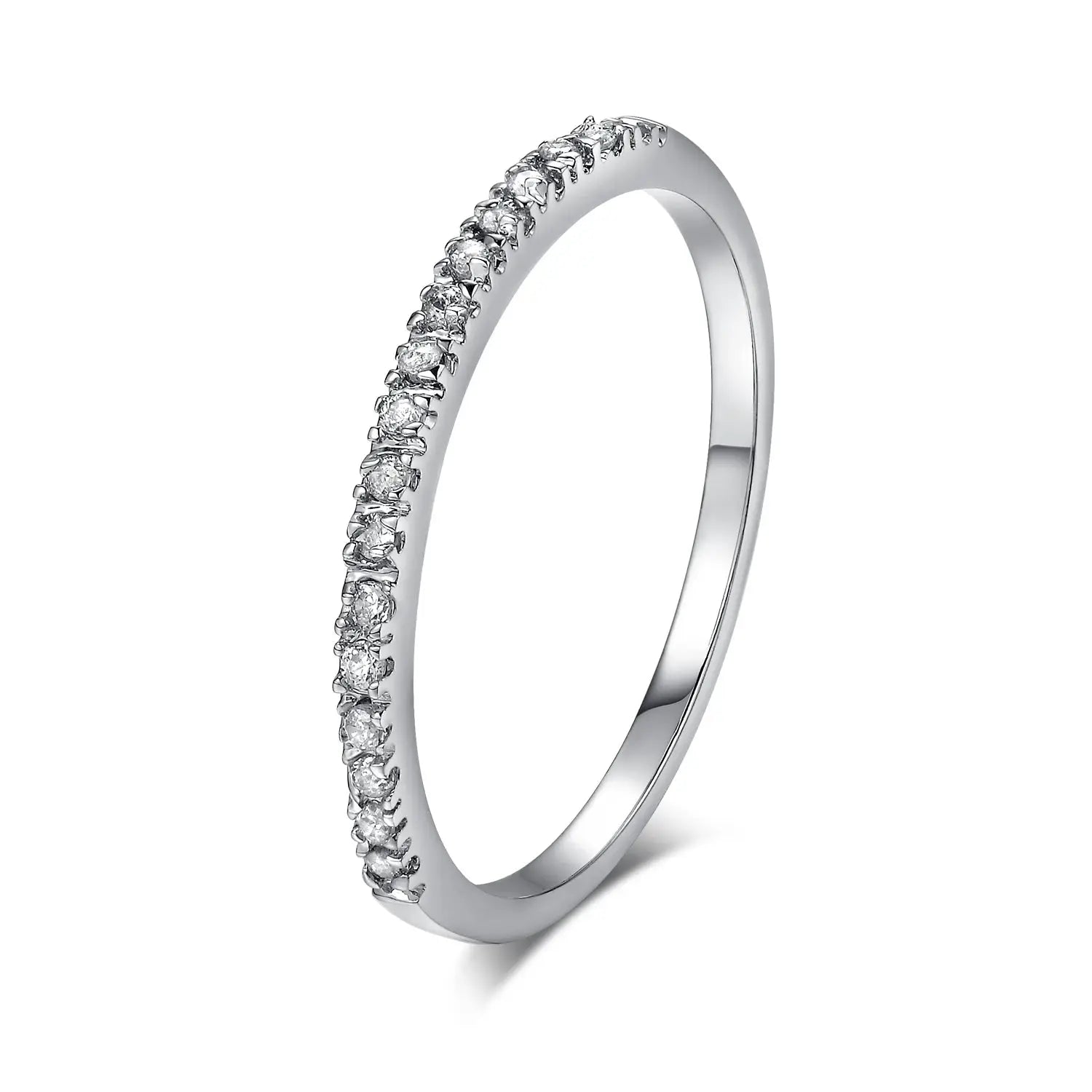 Delicate Micro Pave Zircon Ring For Women Trendy Chic Crystal Stackable Tiny Ring For Daily Wear R133