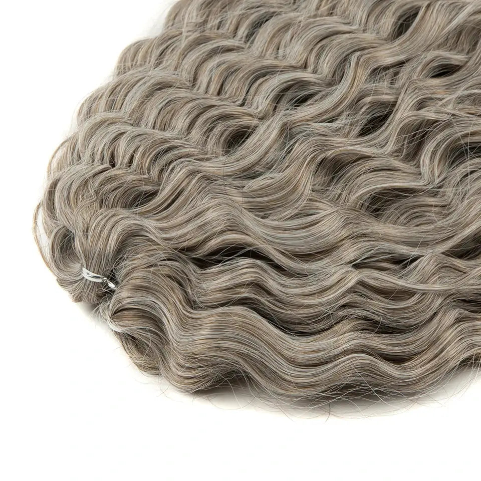 Ariel Hair synthetic twist crochet curly hair, 24-inch water-wave ombre blonde to brown extension