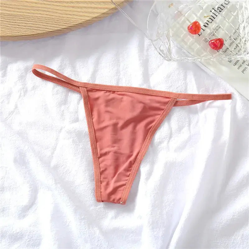 FINETOO thong underwear, peach-pink low-rise G-string, women's lingerie by Simples Market