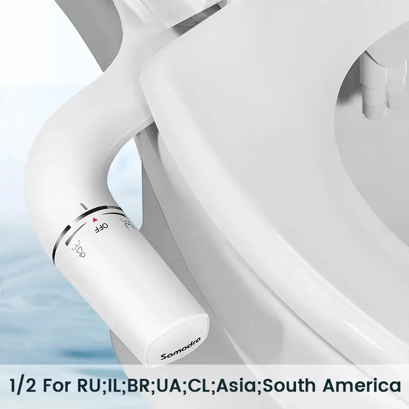 SAMODRA bidet attachment for toilets, white; Simples Market; dual nozzle with adjustable water pressure