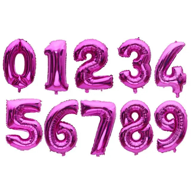 16 32 40 Inch Silver And Rose Gold Foil Number Balloons For Birthday Wedding Baby Shower Party Decorations