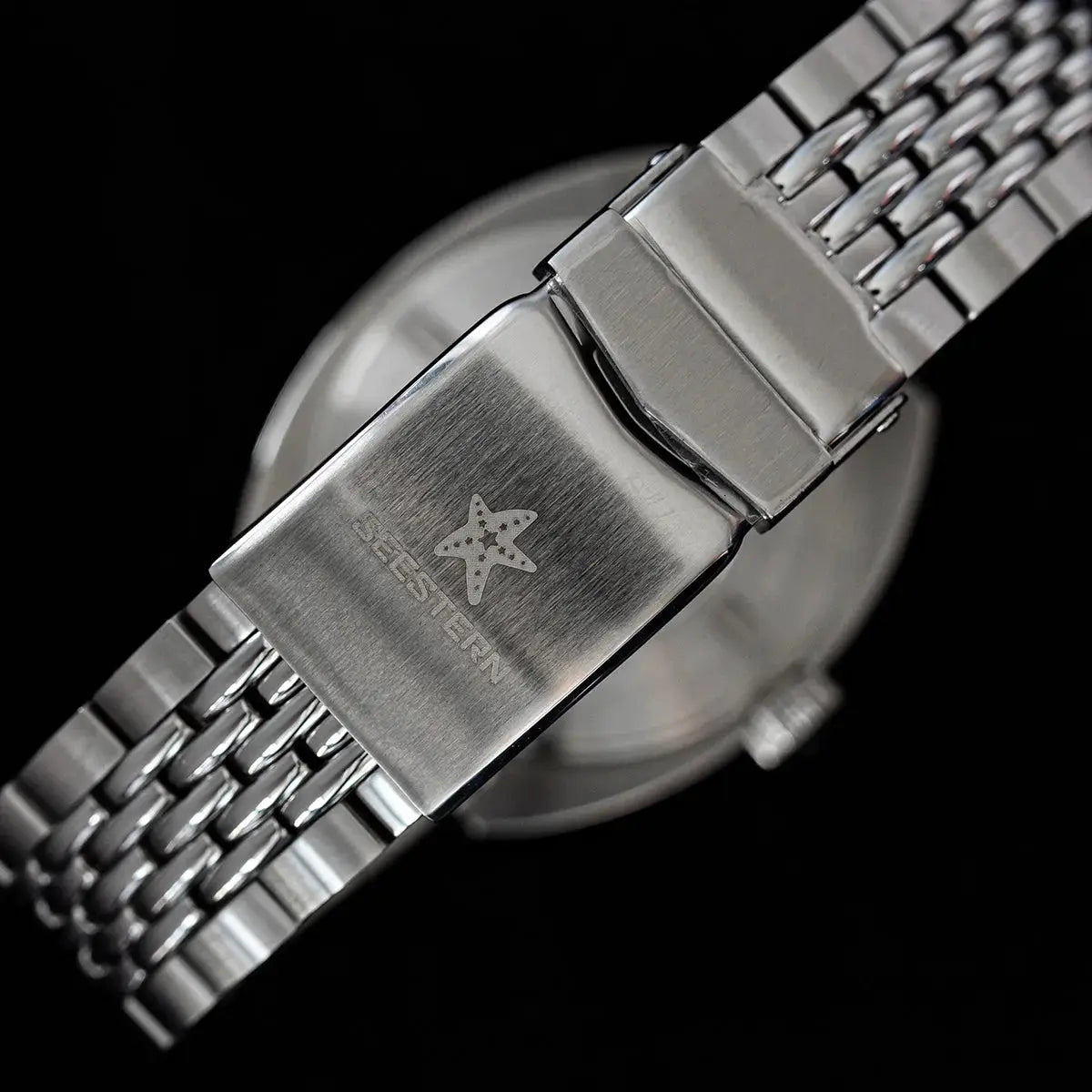 Seestern wristwatch with stainless steel bracelet and logo on clasp