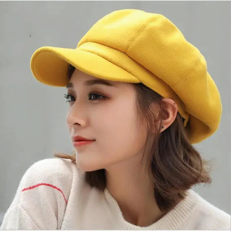 Everluxe Wool Blend Octagonal Newsboy Cap For Unisex All Season Comfort And Classic Style