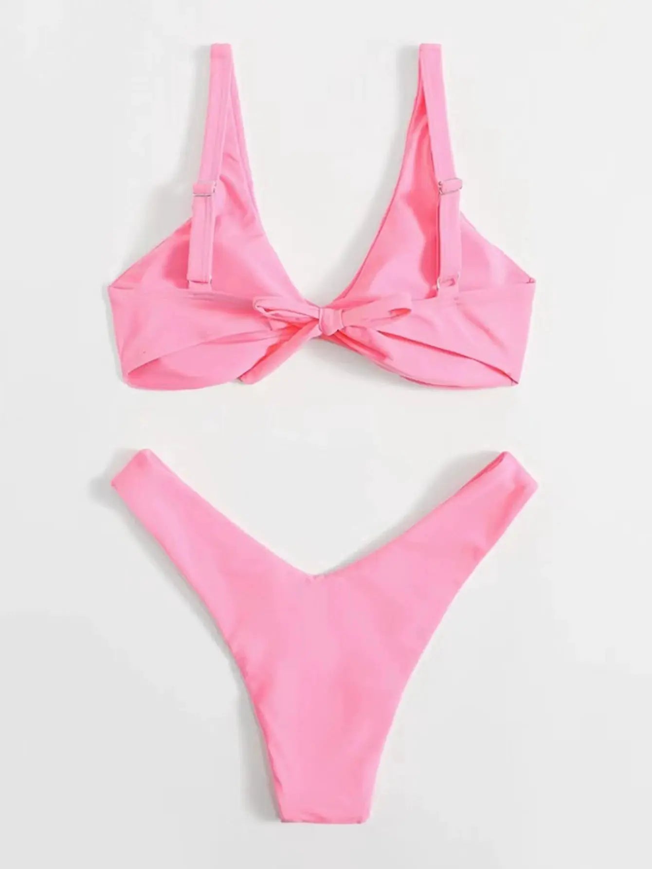 ZTVitality pink bikini set with tie-front top and high-leg bottom by Simples Market