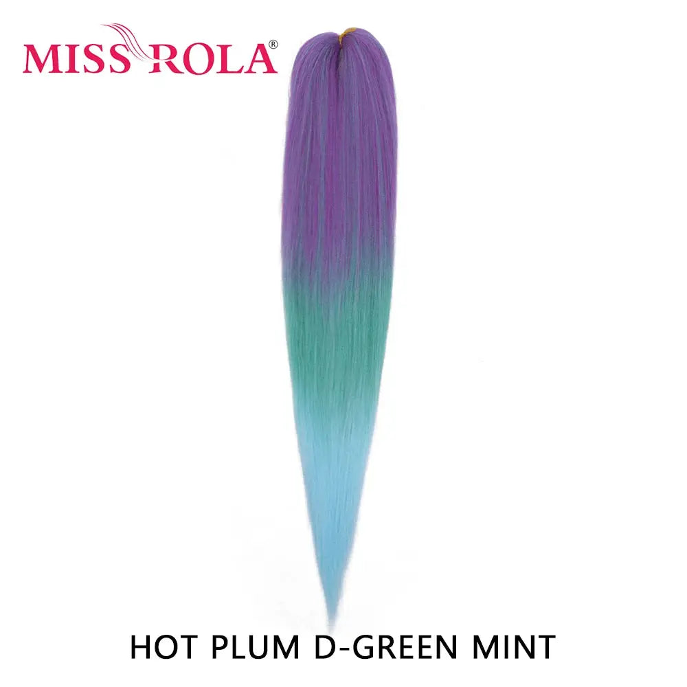 Miss Rola synthetic hair braid extension, 30in Kanekalon, gradient hot plum to mint green, Simples Market