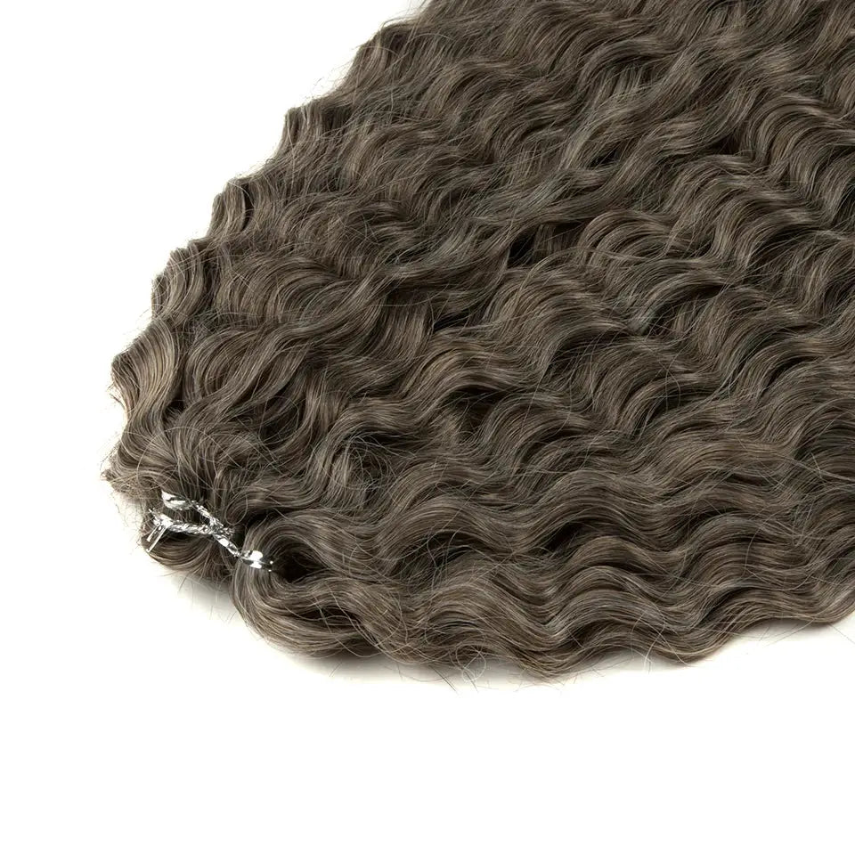 Ariel Hair synthetic twist crochet curls, 24in water-wave braiding extension in brown to blonde ombre