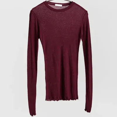 NovaGlow See Through Sheer Long Sleeve Tee For Women Breathable Stretch Polyester Elastane