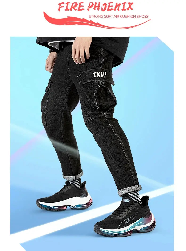 ONEMIX men's running shoes with breathable mesh upper and a colorful air-cushion sole.