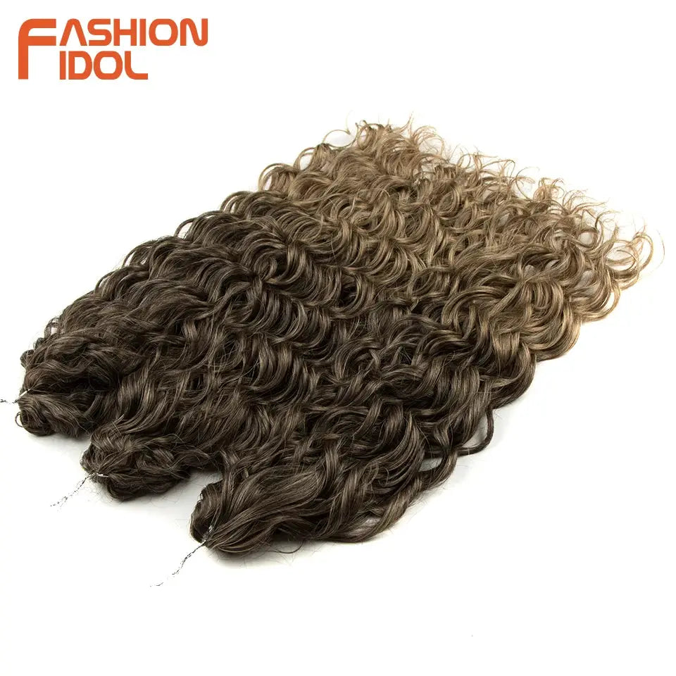 Jessica Hair deep wavy twist crochet hair bundles by Simples Market, brown synthetic high-temperature fiber crochet braids