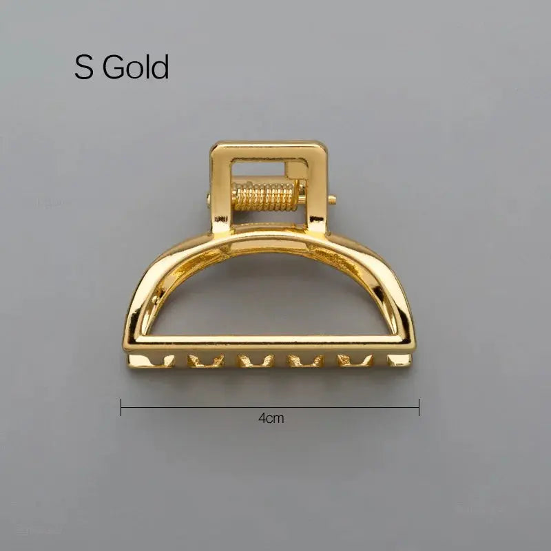 LuxeLocks Geometric Metal Hair Claw Clip With Strong Grip For Women And Girls Solid Color Korean Hairpins