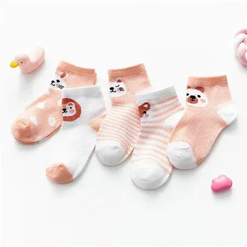 5 Pairs Baby Socks 0 To 24 Months Infants Cotton Mesh Boys Girls Newborn Toddler First Walkers Accessories Lawadka