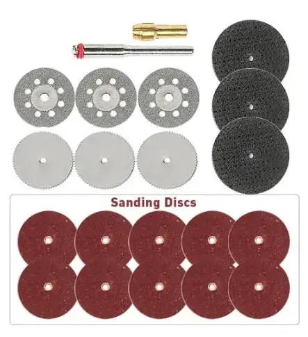 Dremel Cutting Discs and Grinding Wheels Set for Mini Drill Engraving Tool Heads and Circular Saw Blades