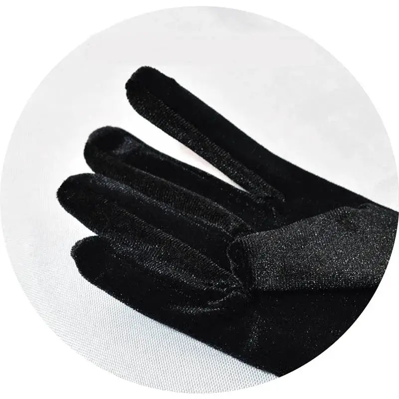Velvet Gleam Luxury Velvet Evening Gloves For Women With Golden Accents Warm Autumn Winter Banquet Accessory