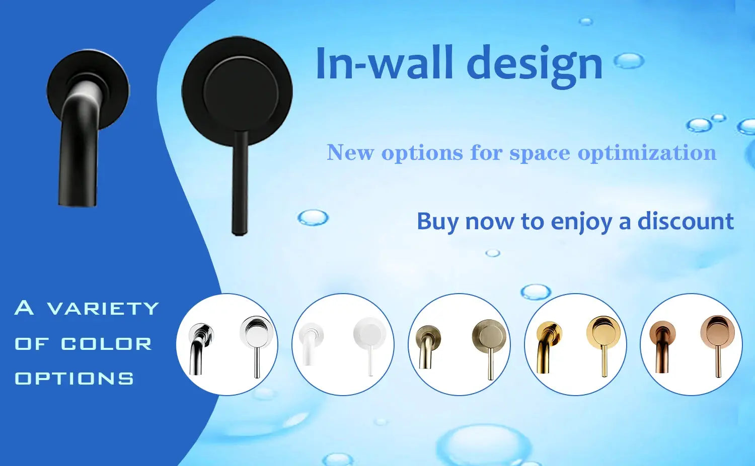Bagnolux pop-up bathroom sink drain stopper in black finish with in-wall design; shows multiple color options.
