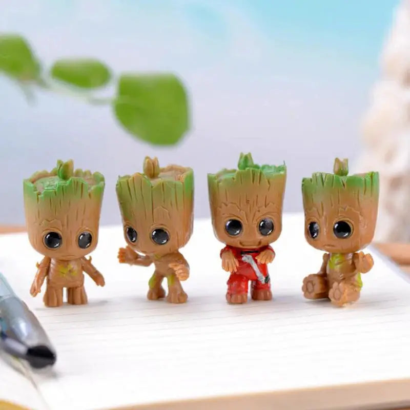 4 Pieces Set Marvel Guardians Of The Galaxy Baby Groot Figures 5cm PVC Model Toys