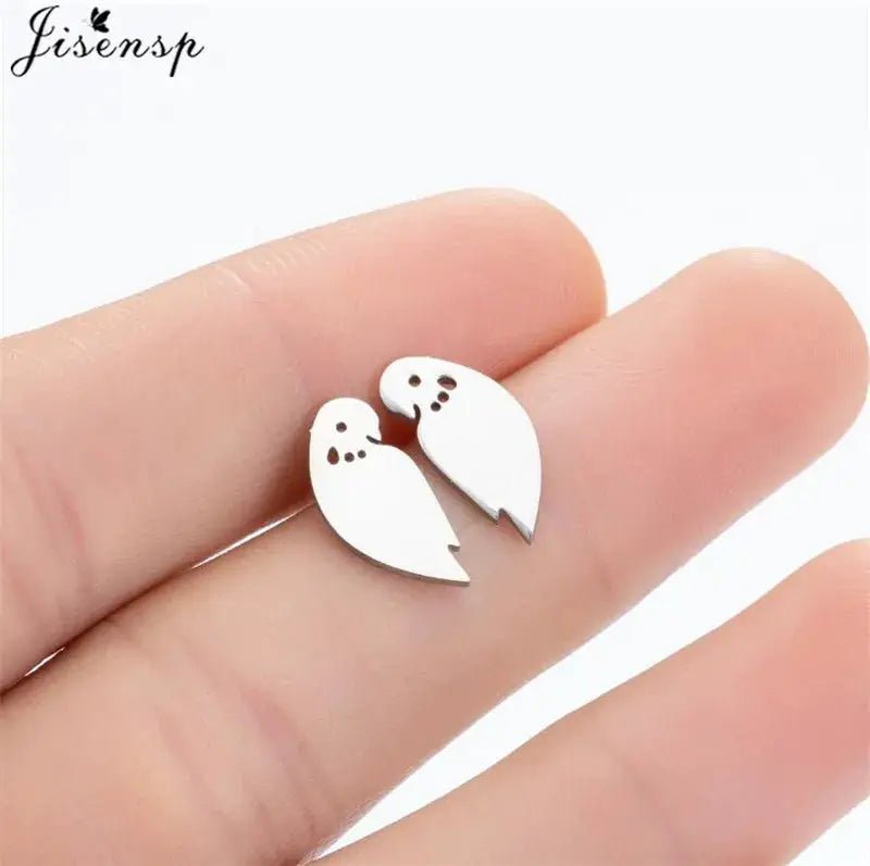 Stainless Steel Stud Earrings For Women Fashion Jewelry Multiple Animal Designs Hummingbird Leaf Music Fairy Gift - Simples Market