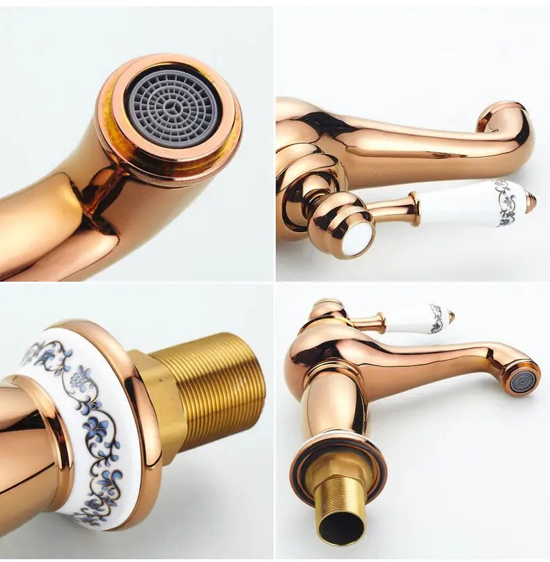 Bathroom faucet antique bronze finish brass with single-handle water mixer taps ELFCT001