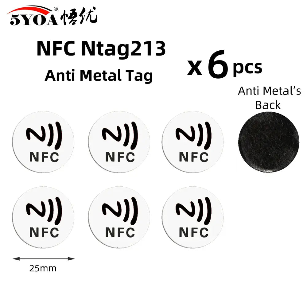 6 Pcs NFC Ntag213 Ntag215 Ntag216 Tags Sticker 13.56MHz Universal RFID Labels For Amiibo And More