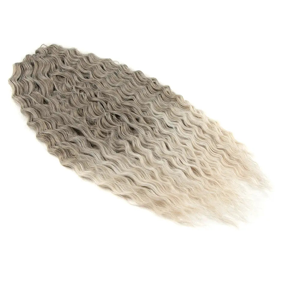 Ariel Hair synthetic twist crochet curly hair, 24in water wave, ombre blonde to brown, Simples Market