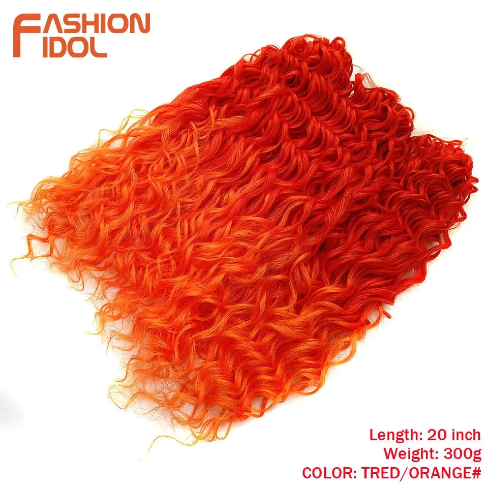 Jessica Hair Deep Wavy Twist Crochet Hair by Simples Market, orange-red 20-inch