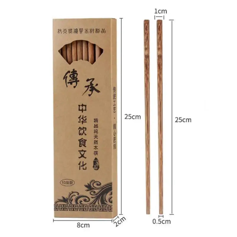 Wooden chopsticks, 10 pairs natural rosewood by Simples Market, reusable Chinese tableware, 25cm